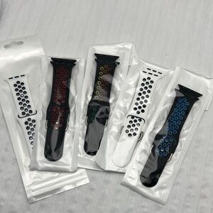 Perforated Silicone Sport/ Apple Watch 5 bands Multi Colors on Accent Holes